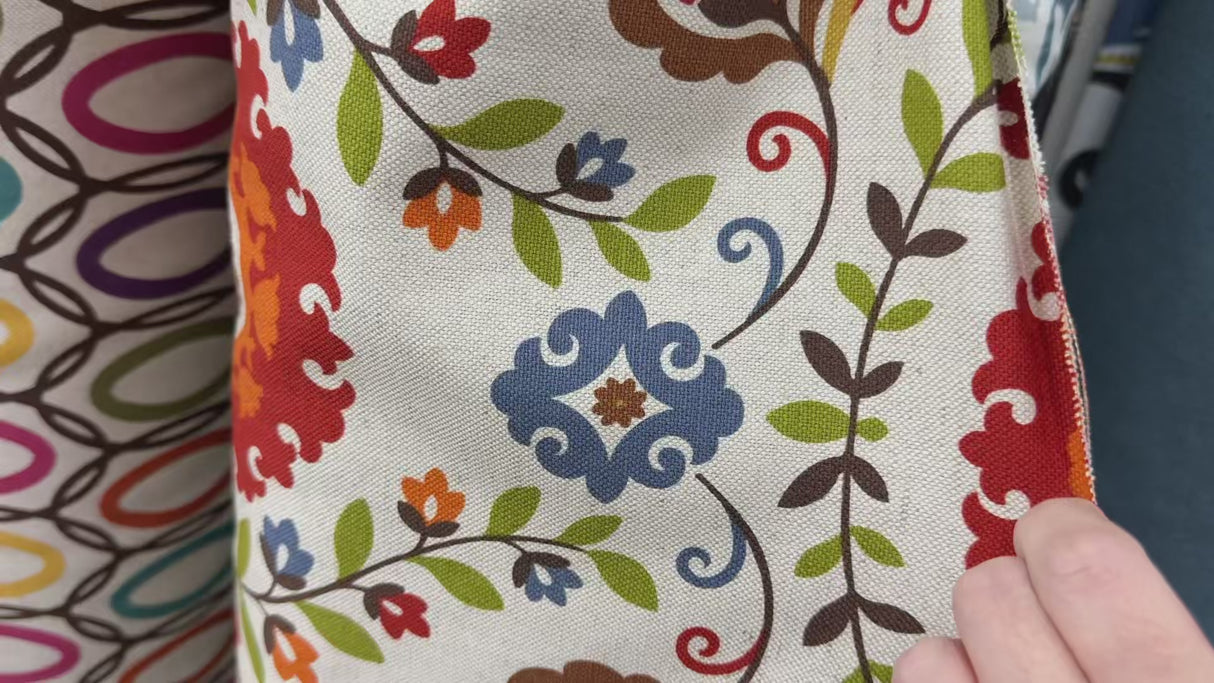 Cotton Canvas Upholstery Fabric –Botanical print(#GD02)By Yard
