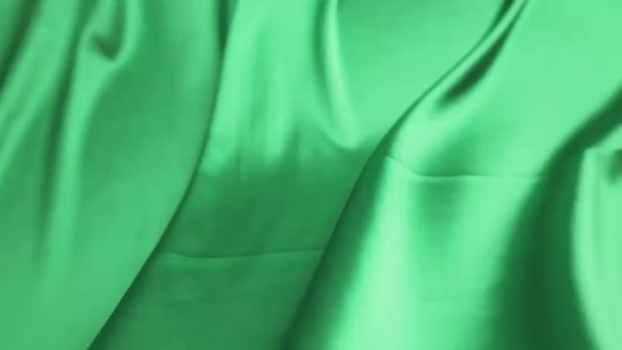 Stretch Satin Fabric(#SS03) - Green /By Yard