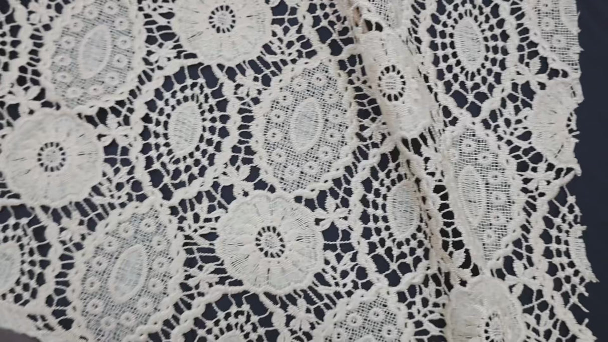Embroidered Lace Fabric –  Light Gold(#ELA04)/By Yard