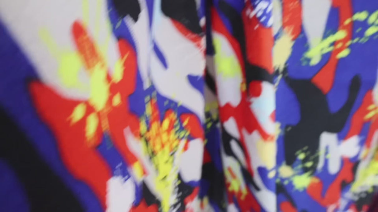 Brushed Fleece Terry Knit Fabric/Paint Pattern Fabric - By The Yard