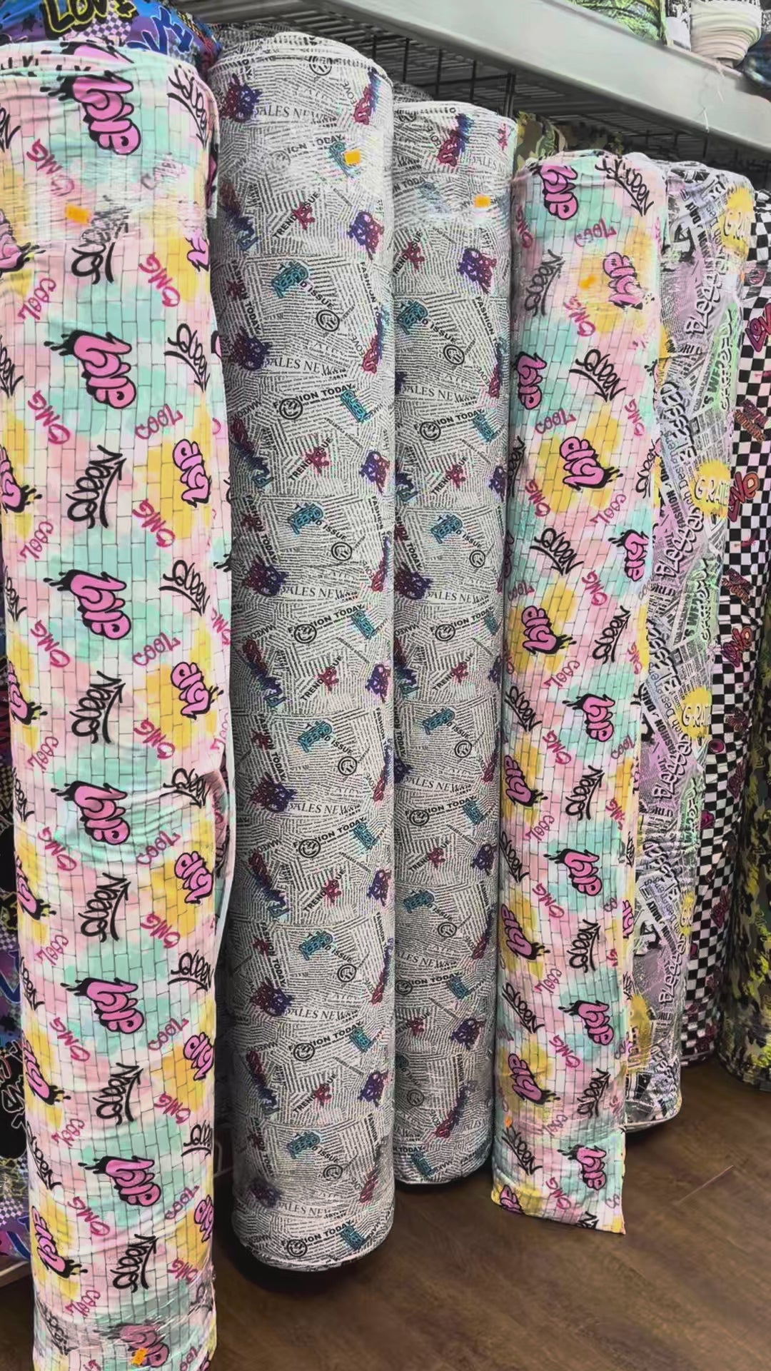 Double Brushed Jersey Knit Fabric(6 Styles with Graffiti Fashion) - By the Yard