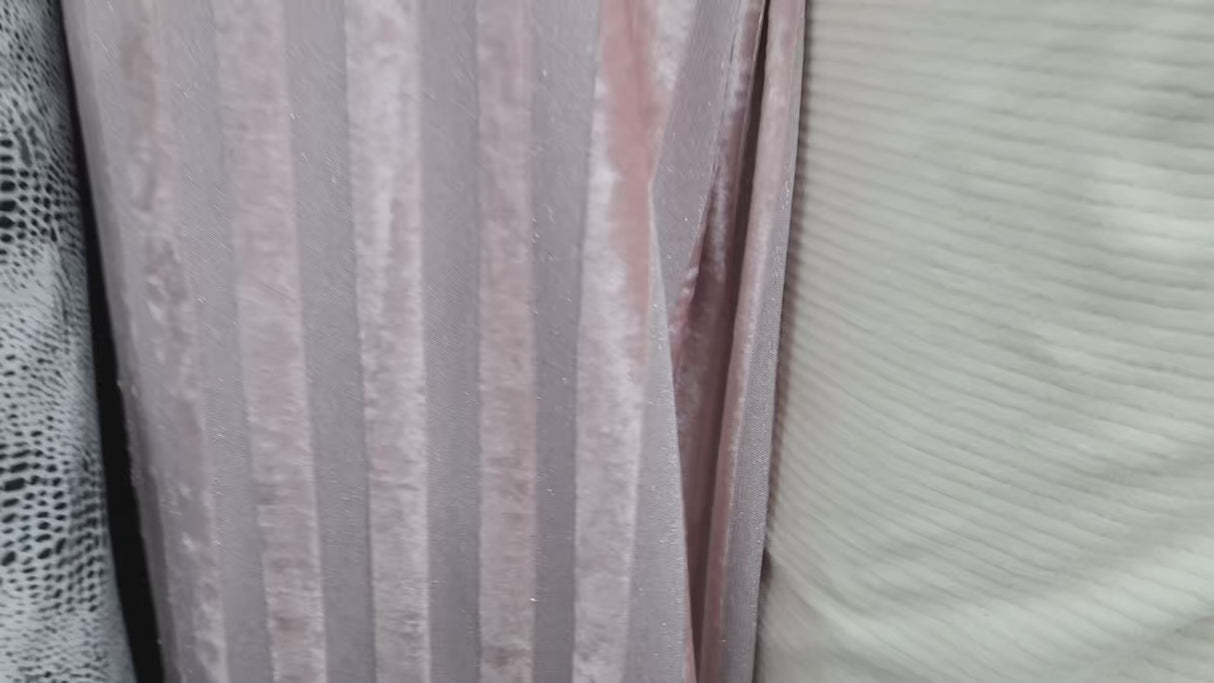 Striped Velvet Fabric – Pink, Sold by Yard - By the Yard