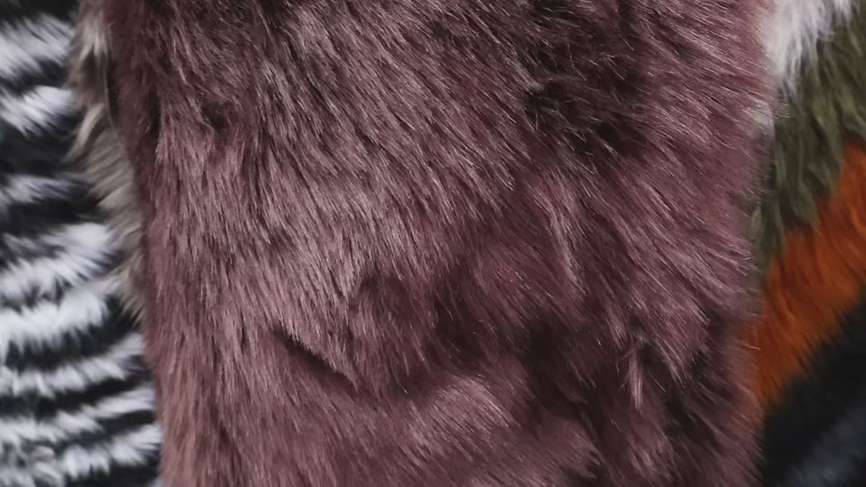 Chocolate Brown Faux Fur Fabric(#FF05) by Yard