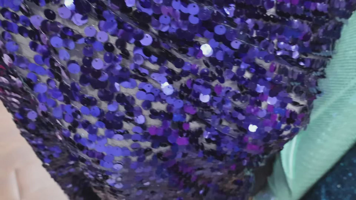 Royal Blue Sequin Mesh Fabric(#SPI17) By the Yard