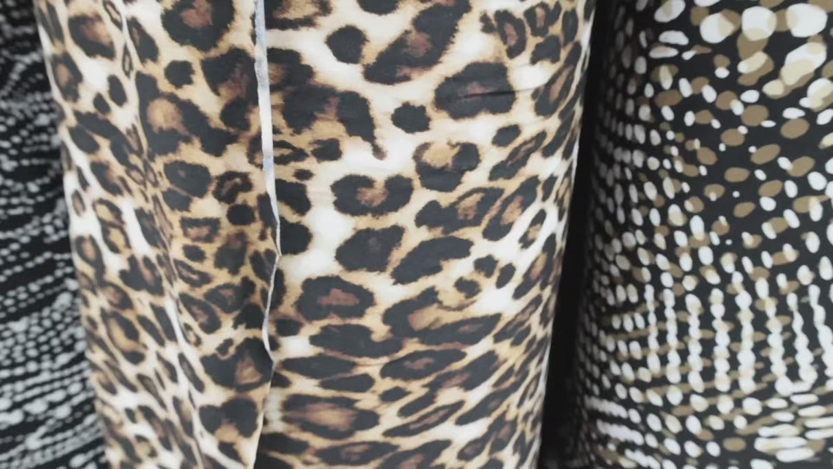 Double Brushed Jersey Knit Fabric Leopard Print(#IT606) - By The Yard