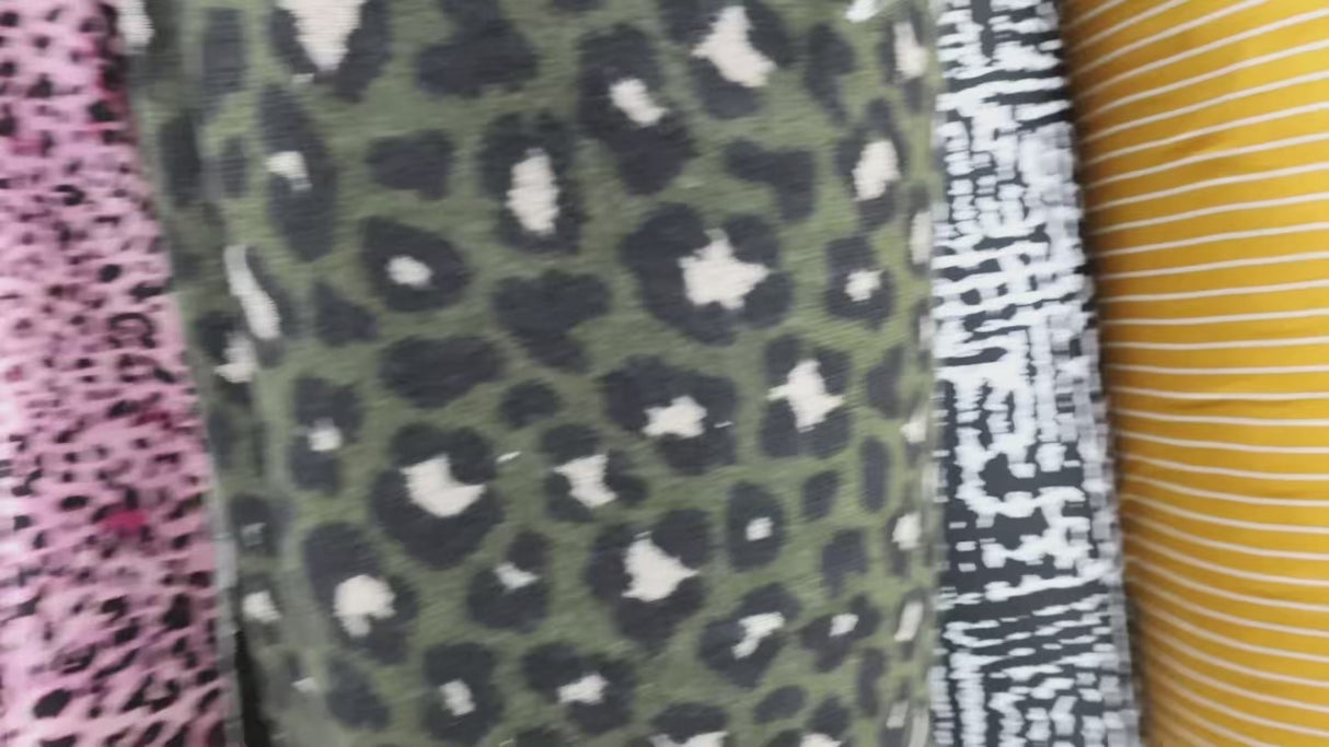 French Terry Knit Fabric/Leopard Print - By the Yard