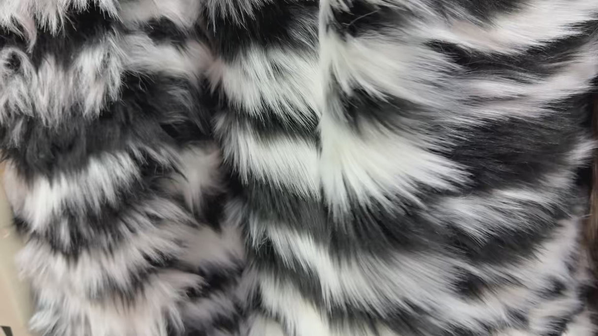 Faux Fur Fabric – Black & White(#FF01) by Yard