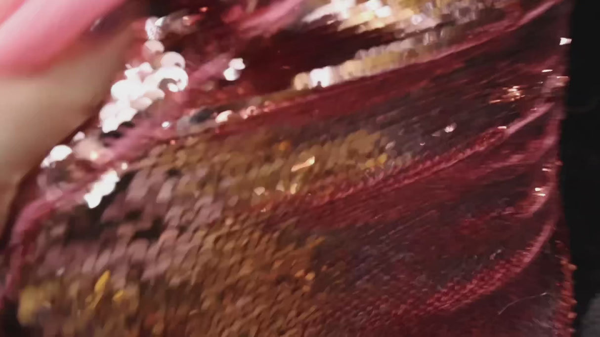 Rose Gold Sequin Mesh Fabric(#SPI21) By the Yard