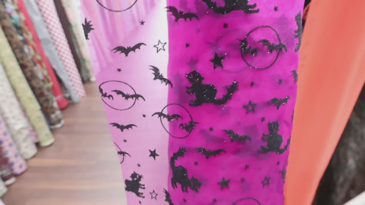 Halloween Glitter Mesh Fabric By Yard