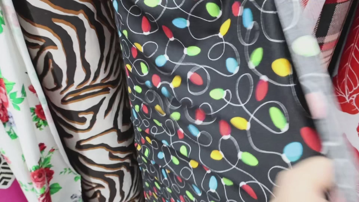 Double Brushed Jersey Knit Fabric Fabric(holiday lights)#IT601 -  By The Yard