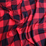 Plaid Double Brushed Poly Spandex Jersey Knit Fabric (5 Colors) – By the Yard