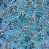 Glitter Floral Tulle Mesh Fabric – Sparkling Flower & Dot Pattern for Dresses, Costumes, Crafts & Event Decor - By the Yard