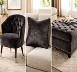 Upholstery Fabric, Luxury Velvet, Dark Brown - By the Yard