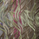 Embroidered Lace Fabric with Wave Pattern, By the Yard
